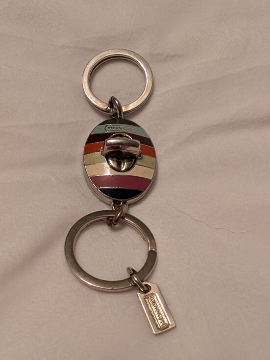 Coach Accessories - Coach Legacy Stripe Turnlock Valet Keychain GUC